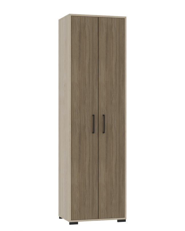 Шафа 2-х дверна господарська, з полицями та гачками, матеріал ЛДСП, для зберігання одягу та речей, АЛМАНТ, 580х405х2025 мм.